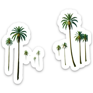 Cinematic Realistic Cocora Valley Landmark Emoji, featuring towering wax palm trees swaying in the misty green valley, with rolling hills and distant mountain peaks bathed in warm morning light. sticker