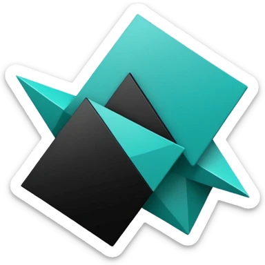 teal green with black, management logo sticker