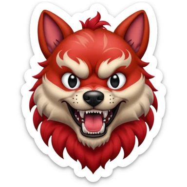 very tattoed scary looking dog with red hair sticker