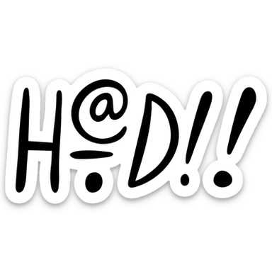 quotes icon, hand-drawn black outlined style sticker