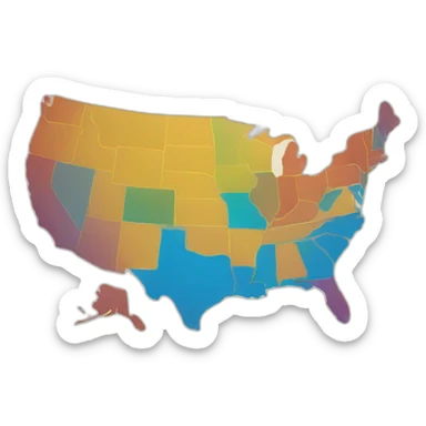Map of usa sticker