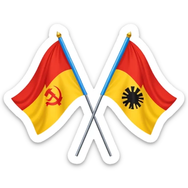 GDR flag and FRG flag together sticker