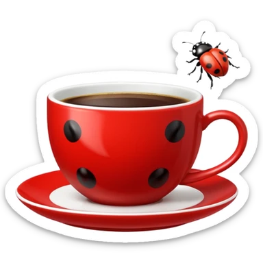 coccinelle dans un café sticker