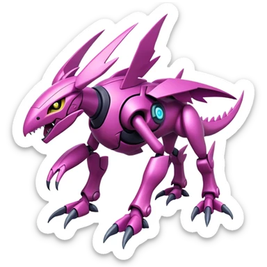  Cool Edgy Shiny Ethereal Legendary Digimon-Genesect-Palkia-hybrid full body sticker