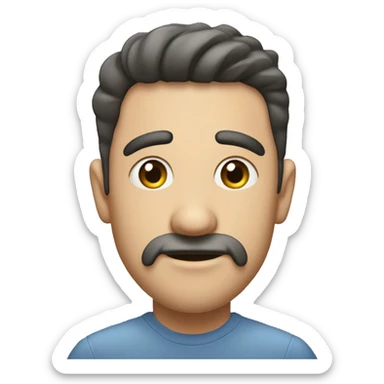 Rostro persona con dos dedos a los lados de la cabeza haciendo el movimiento de comillas  sticker