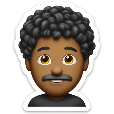 chico de piel oscura con rizos sticker