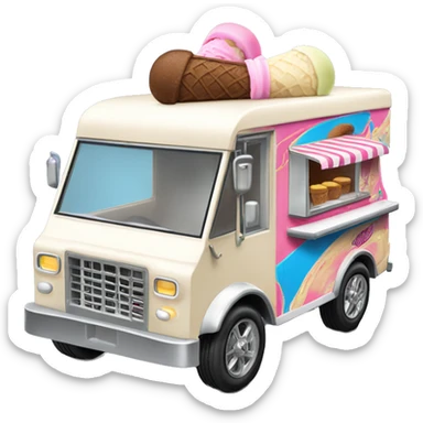 1917 Hot wheels style ice cream food truck sticker