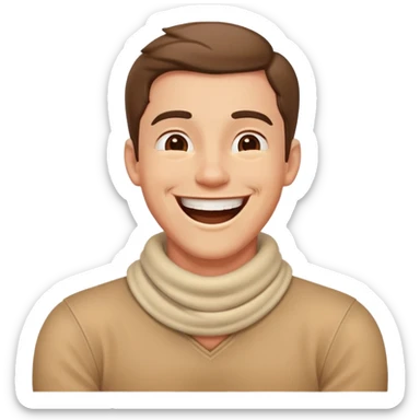 guy with arms around his neck laughing sticker