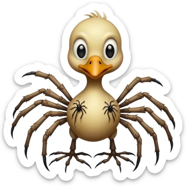 Zombie duckling with spider legs horror sticker