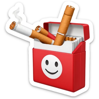 red pack of cigarettes sticker