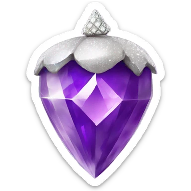 Sparkling Silver diamond and purple swirl ornate glam acorn sticker