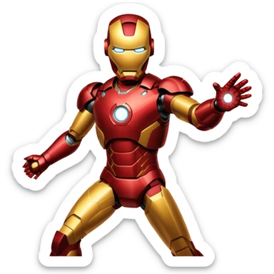 Ironman standing up shooting a laser towards me sticker