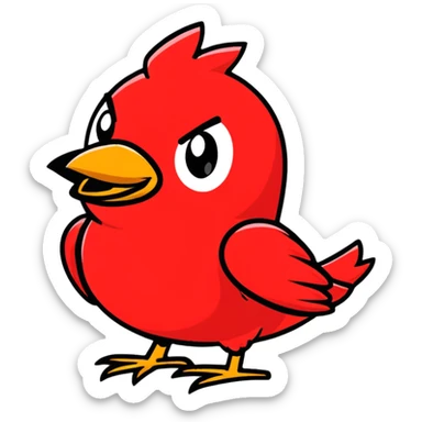 red angry bird sticker