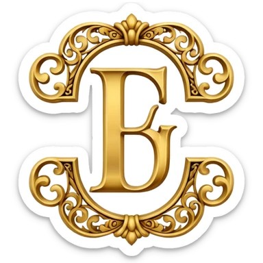 Oldenglis faunt letter E and letter J sticker