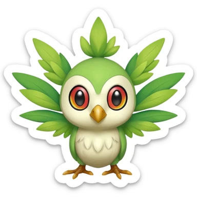  Fey Toony Rowlet-Grookey-Celebi-Amaura-Grovyle-Shaymin-fusion-hybrid sticker