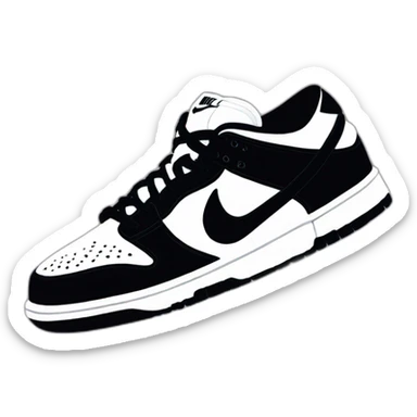Nike Dunk low Black and white sticker