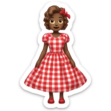 cherry red gingham dress sticker