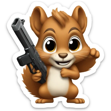 squirrel with a gun sticker