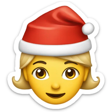 A flight attendant in Santa hat sticker