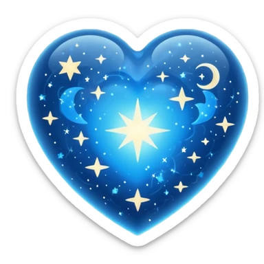 blue heart with constellation sticker