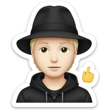 Hacker woth fedora sticker
