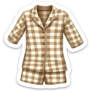 beige brown checkered pajamas sticker