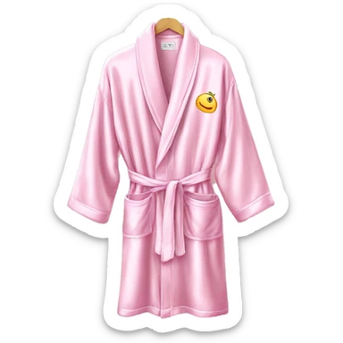 Light pink luxury silky bathroom robe sticker