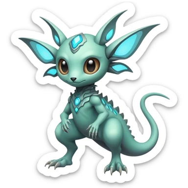 Futuristic Ethereal Modern Fakémon-creature-hybrid Full Body sticker