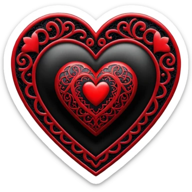 realistic gothic heart with black lace overlay sticker