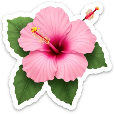pastel pink hibiscus sticker