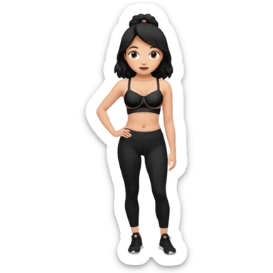 legging brassière noir gonflé nombril femme  sticker