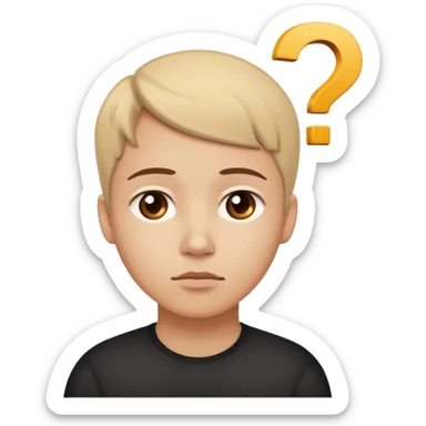 Una persona pensativa, con un signo de interrogación arriba de la cabeza sticker