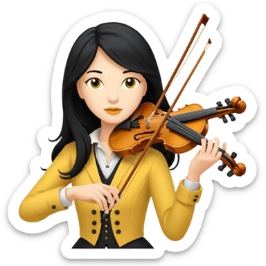 yellow-colored violinist woman  sticker