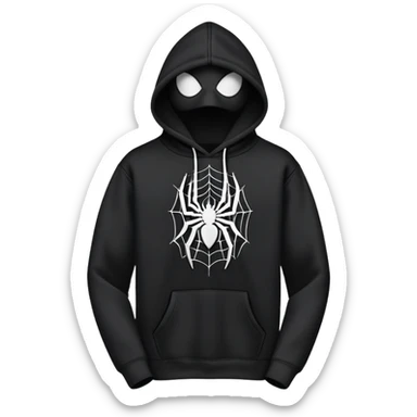 The Black Sp5der Hoodie features a sleek black base with a distinctive central design—a spider web at the center. The entire hoodie remains black, including the web, creating a bold yet subtle look. Notably, there is no spider in the middle, just the web. sticker