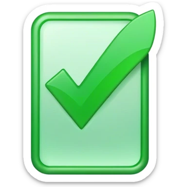 A green checkmark sticker