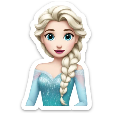 elsa frozen with pink lips sticker