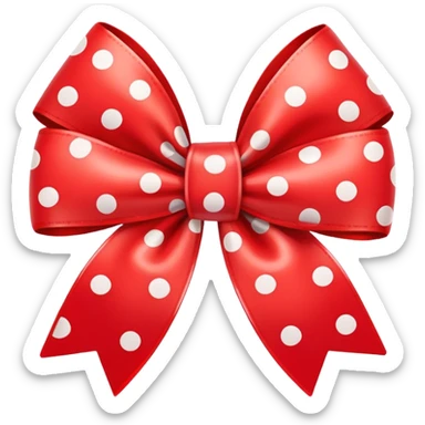 red bow with dots sticker