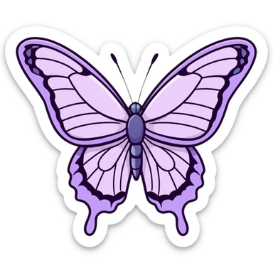 lilac butterfly sticker
