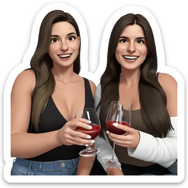 girls enjoying drinks together sticker