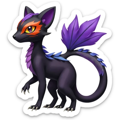 Meloetta-Purrloin-Salandit-Nargacuga-Pokémon-Fakémon-fusion-hybrid-creature sticker