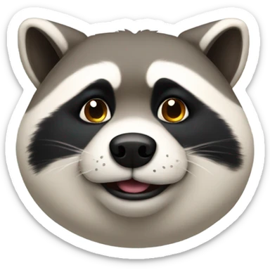 fat dog raccoon sticker