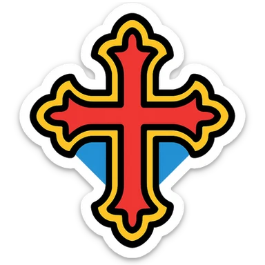 gothic cross icon with color outline, sized for 50x50 pixels sticker