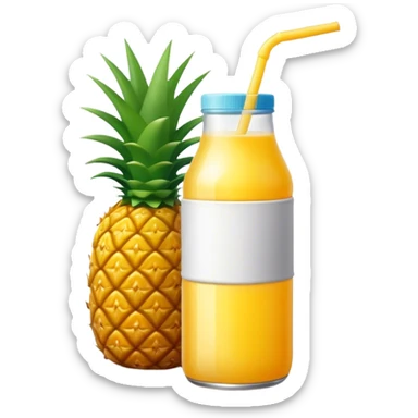 Pineapple juice bottle sticker