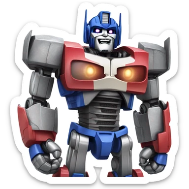 Optimus prime eating ice cream sticker