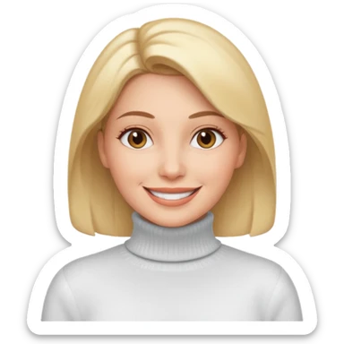 white turtleneck sweater on woman sticker