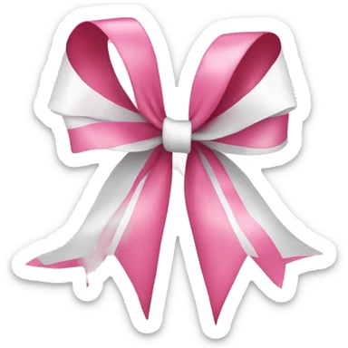 Pink and white christmas big ribbon just one sticker