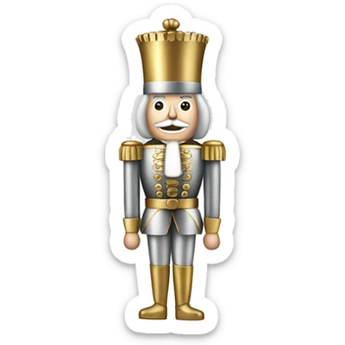 silver and gold nutcracker sticker