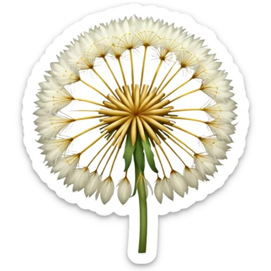 Dandelion flower emoji for bio in white colour more feathers looks realistic  sticker