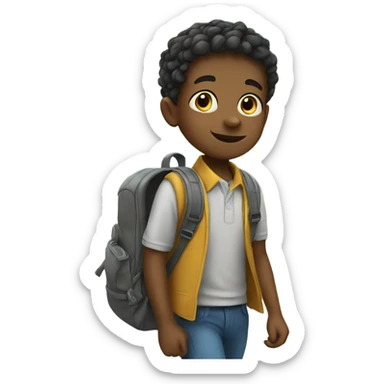 Little boy going to school sticker