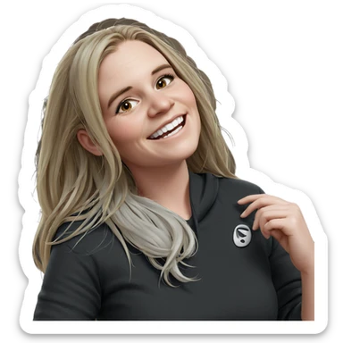 smiling girl with long hair sticker